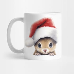 Christmas Peeking Baby Squirrel Mug